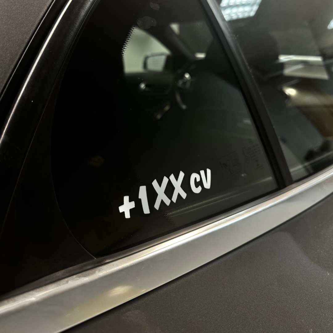 Pegatina +1XX cv Blanca