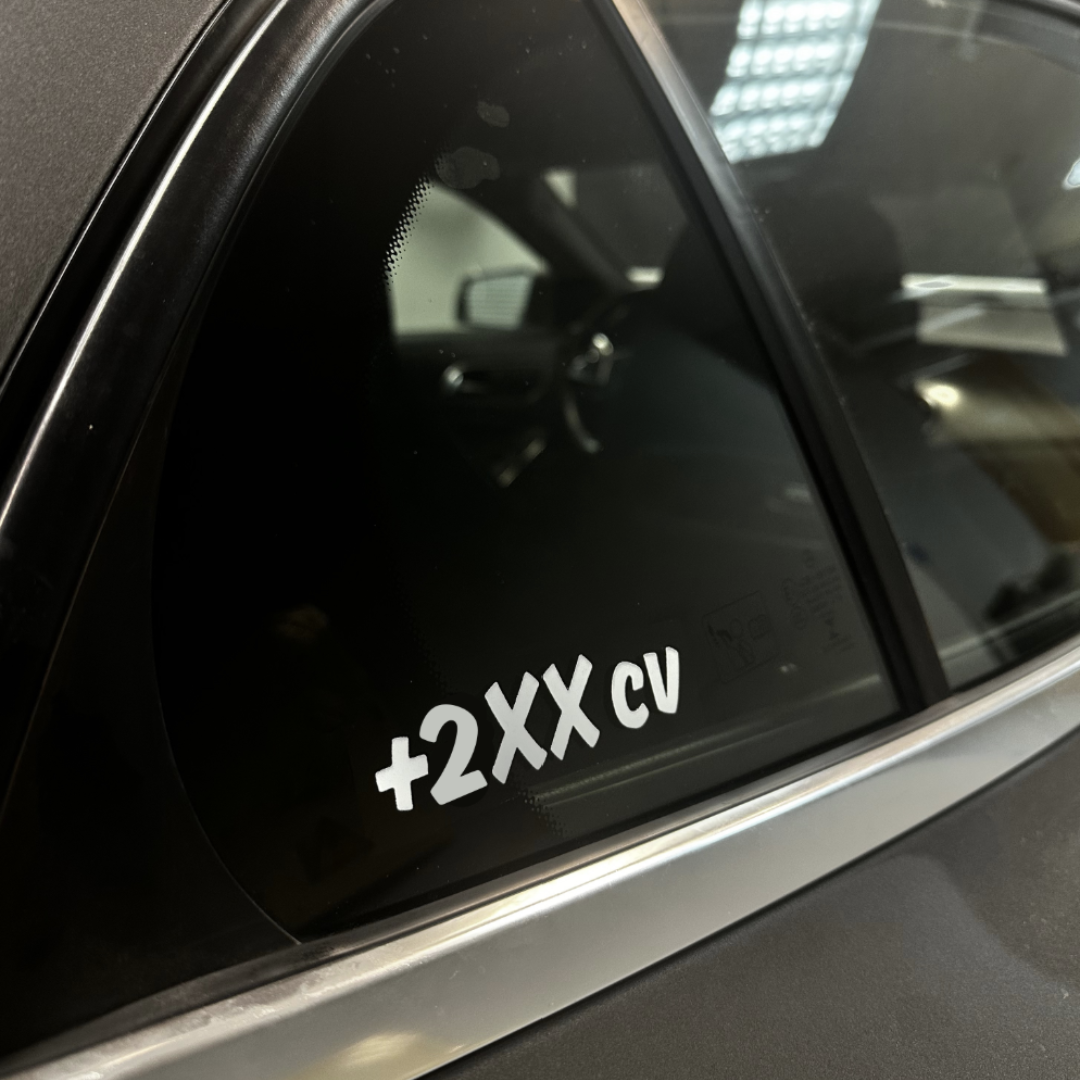 Pegatina +2XX cv Blanca