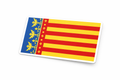 Pegatina Bandera Comunidad Valenciana 10x5 cm | Vinilo Resistente Exterior | Sticker Coche Moto Senyera Valenciana