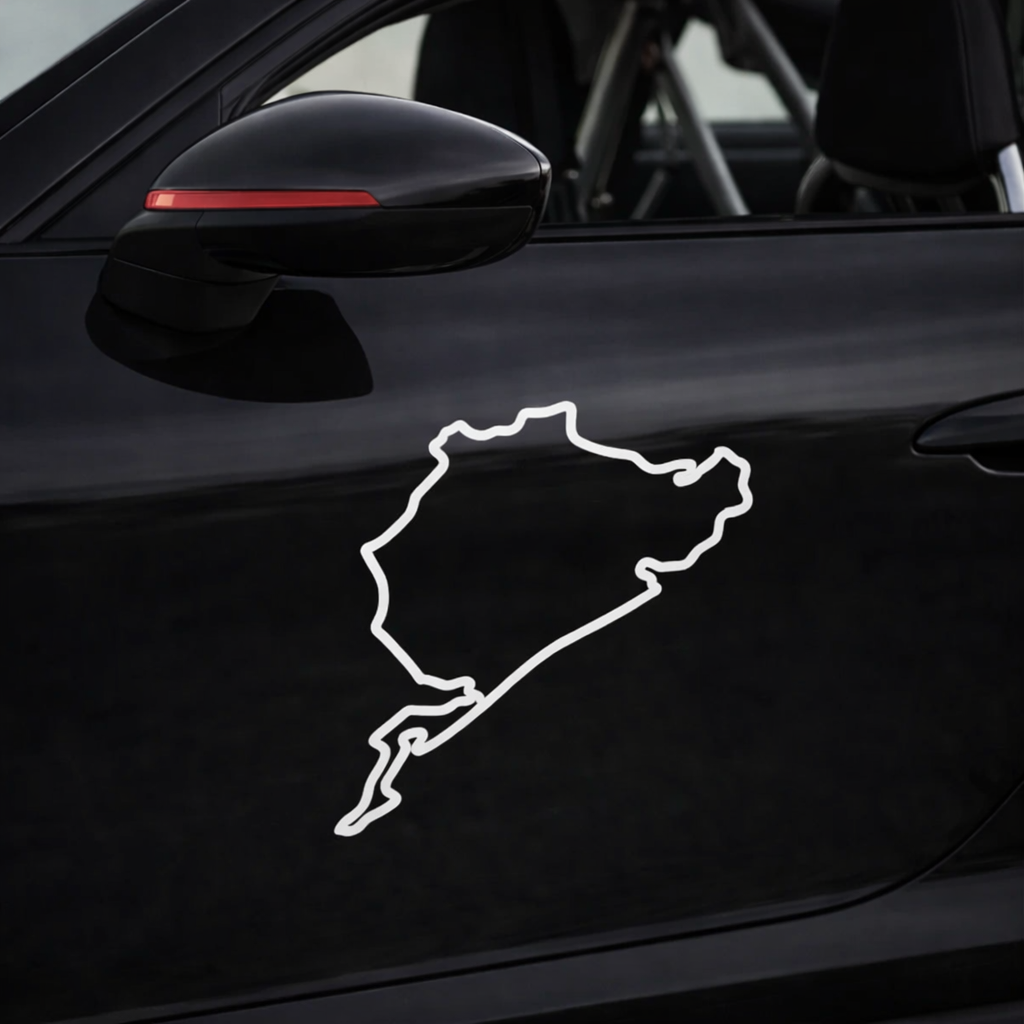 Pegatina Circuito Nürburgring Grande 20x20 cm – Vinilo Adhesivo para Coche | Nürburgring Track Outline Sticker