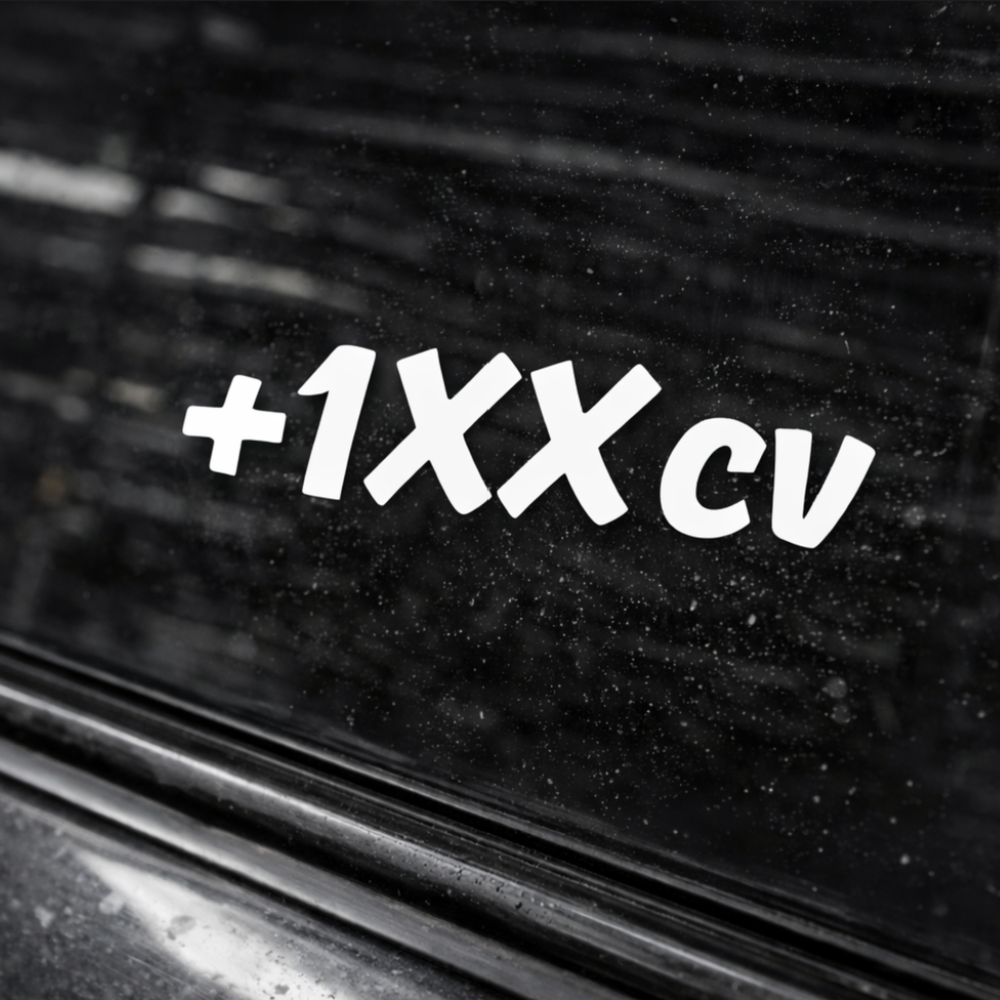 Pegatina +1XX cv Blanca