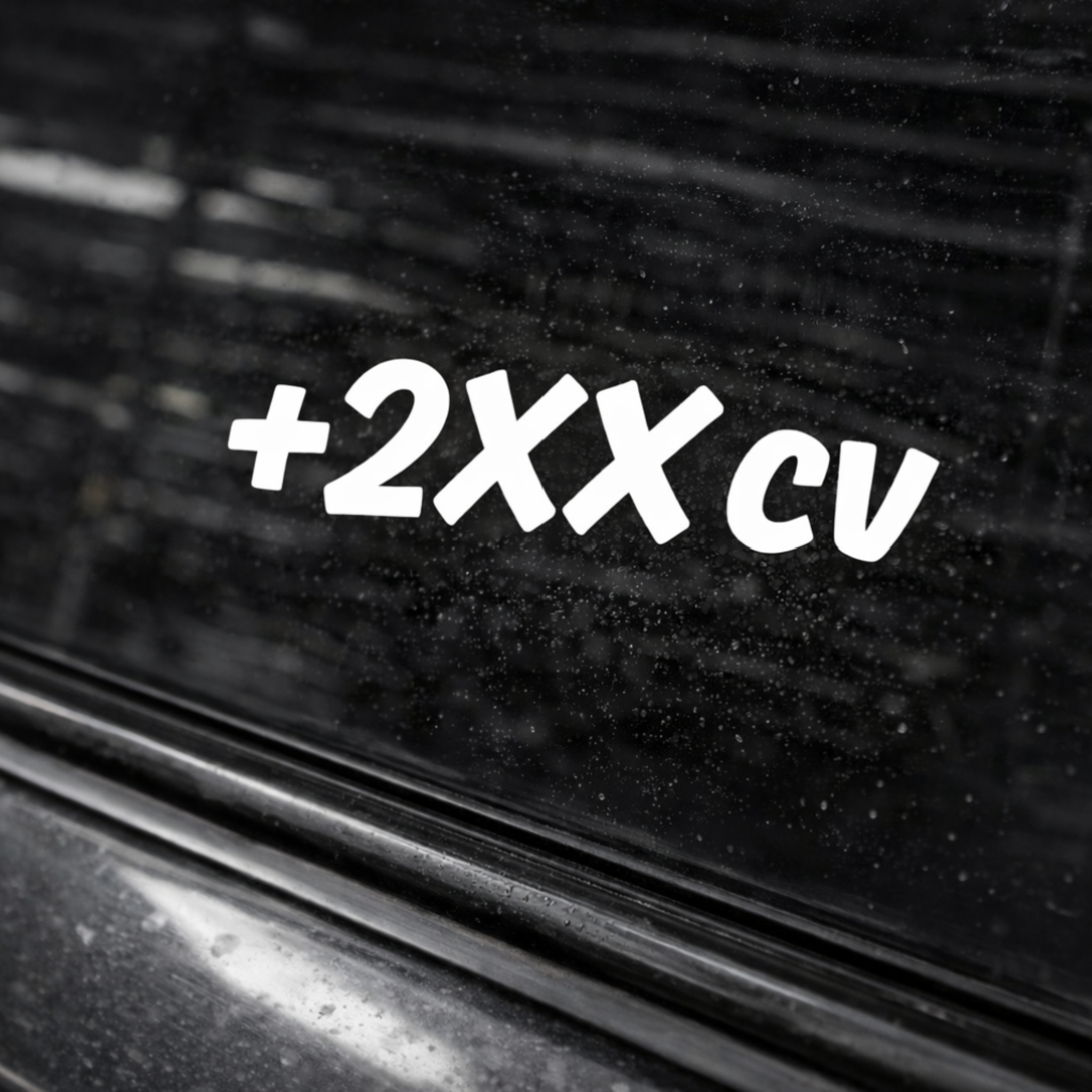 Pegatina +2XX cv Blanca