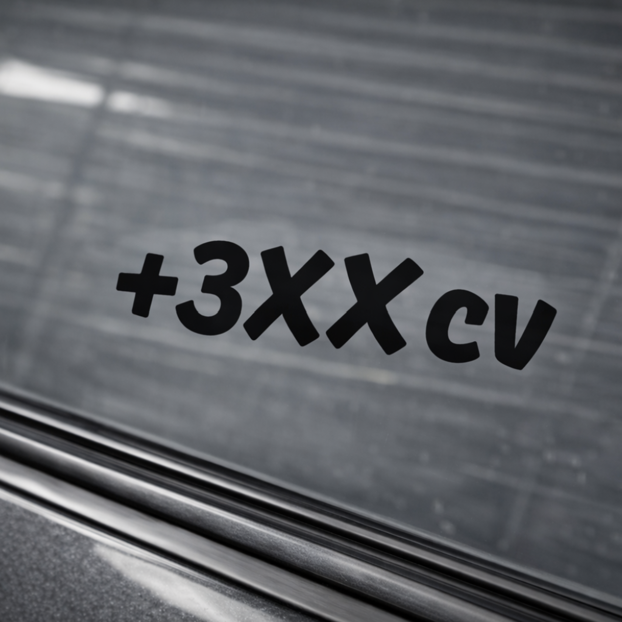 Pegatina +3XX cv Negra